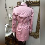 Jones New York Vintage  Pink Trench Coat With Polka Dot Lining Women’s Size M Photo 3