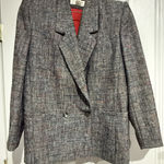 Dior Vintage Christian  Jacket Womens 12 Black Blazer Career Preppy Classic Gray Photo 0
