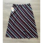 Halogen NWT Black Barbara Striped Midi Skirt Size Medium Photo 2