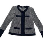St. John  knit cardigan sweater navy and white Photo 0