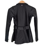 Rhaika London Black Textured Full Zip Peplum Jacket Sz S Photo 2