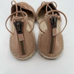 Eileen Fisher Lace Up Espadrille Sandals SZ 6.5 Leather Jute Strappy Flats Honey Photo 6