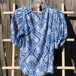 Panama Jack  Top Short Puff Sleeve Size S Blouse Floral Photo 4