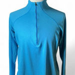 Patagonia  Women's Blue Long Sleeve 1/4 Zip Fleece Pullover Shirt Top Base Layer Photo 0