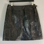 𝅺NWT WORTH NY 100% Genuine Leather Crackle Asymmetrical Zip Skirt 4 Photo 4
