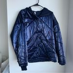 Free People Movement Polar Ice Pullover Metallic Corduroy Detail Blue Pullover Photo 2