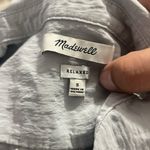 Madewell  Women Grey Silver Long Sleeve Crinkled Relaxed Button Up Shirt small Photo 13