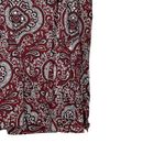 Talbots  Blouse Size Small Burgundy White Floral With Sequin 100% Cotton Womens‎ Photo 2