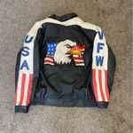 Vintage leather veteran of foreign wars bomber jacket XL Black Photo 4