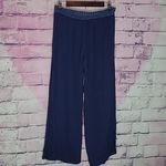 BEACHES & BOHO NAVY FLOWY LARGE SPLIT SWIM COVER STYLE LAYERING PANTS LARGE Blue Photo 1