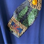 Queen of Sparkles Navy Blue Tiger Sequin Print Champagne Popping Bottle T Photo 6