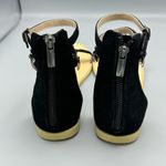 Just Fab Black Savlana Embellished T-Strap Sandals Women's Sz 10 Zipper Back Photo 8