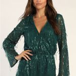 Lulus Lulu’s Always Partying Emerald Green Sequin Romper NWT XL Photo 2