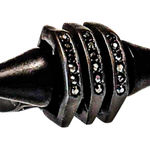 Sam Edelman NEW - Bold Edgy Black Gunmetal Pave Rhinestone Spike Ring by - Sz 7 Photo 0