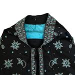 Basil & Maude Vintage Women’s High Waisted Turquoise Beaded Black A Line Skirt Size M Photo 2