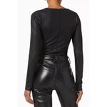 Good American NWT  Better Than Leather Long Sleeve Bodysuit Black Size 2 Photo 8