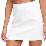 Free People  Modern Femme Denim Mini Skirt Women's 8 White Festival Boho Jean Photo 1