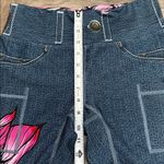 INKnBURN Blue Denim Pocket Graphic Pink Floral Bike Active Shorts Size Medium Photo 8