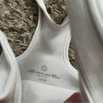 Aerie white ribbed cropped racerback tank size large Photo 1