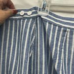 CHAPS  Blue White Striped Linen Blend Wrap Midi Skirt Ruffle Tie Waist Beach Med Photo 8