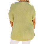 Heyson Open Knit Sweater in Light Sage size 1X Cap Sleeves Pocket NWT Green Photo 1