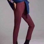 Anthropologie  Maeve Pant Seamed Flare High Rise Cropped Burgundy size 14 Photo 0