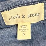 Cloth & Stone Anthropologie Women's Denim Blue Chambray Shirt Dress Fray Edge Photo 8