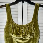 SheIn Velour Ruched Bust Green Dress Photo 1