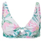 Venus  Underwire Retro Bikini Top‎ Size 36D Tropical Garden Pink Green Vacation Photo 0