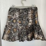 ZARA SNAKESKIN BROWN TAN HIGH WAIST ZIP SKIRT SIZE SMALL Photo 2