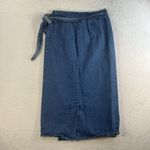 90s Y2K 2000s Size 10 Denim Midi Wrap Skirt Women’s Grunge Streetwear Whimsy USA Blue Photo 3