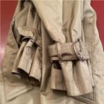 Worthington Essentials Womens 10P Olive Trench Coat Vintage Petite Raincoat Belt Tan Photo 12