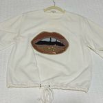 These Three Boutique Sequined Lips Sweatshirt Top Photo 0
