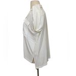 White House | Black Market Long sleeve pocket soft shirt Chiffon button down ecru minimalist office Photo 4