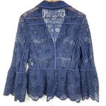 Trina Turk  Womens Crochet Lace Jacket Size 6 Sheer Romantic Boho Dark Cottage Photo 1