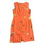 90s Casual Corner‎ Sleeveless 100% Silk Orange Sheath Dress Floral Retro Mini Size 2 Photo 10