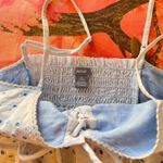 Aerie  light blue cottage cut out pleated tank crop top Photo 4