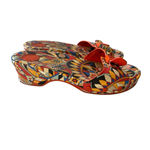Tory Burch Size 6 Leather Noah Mule Sandals Colorful Geometric Print Clogs Slide Photo 2