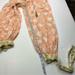 World Market Peach Green Floral Print Pajama Pants‎ Womens Size Small Pull On Orange Photo 5