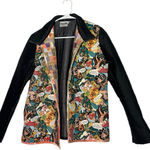 Women’s open front jacket size M quilted artsy fun whimsical statement casual Size M Photo 0