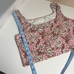 Lou & grey Athletic Floral Crop Top Tank Large Pink Brown Cottagecore Stretchy Photo 7