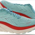 Hoka Women’s Clifton 8 Wide Blue Coral White Size 9D Photo 3