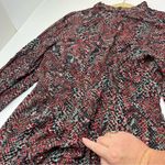 NICHOLAS Eleanor Cross Neck Keyhole Gathered Printed Midi Dress SZ 10 NEW *FLAW‎ Red Photo 15