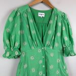 Frnch Midi Floral Dress Women S Emerald Green Eyelet Embroider Puff Sleeve Boho Photo 3