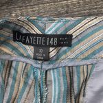 Lafayette 148  Blue & Silver Striped Capri pants Photo 7
