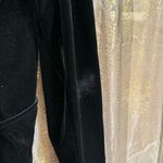 ZARA  Deep Black Velvet Wrap Front Tie Back Long Sleeve Bouse Medium Photo 4