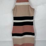 Windsor  High Neck Striped Knee Length  Bodycon Dress Women Medium Colorful Photo 0