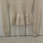 Intermix  Cream Ruffle Turtleneck Knit Sweater Size XS Photo 2