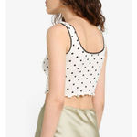 Topshop Women's Black Polka Dots White Cropped Tank Top Size 2 NWT Photo 2