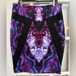 Bebe Vintage Y2K Purple & Black Tie Dye Fitted Pencil Skirt Women’s Size XL Photo 12